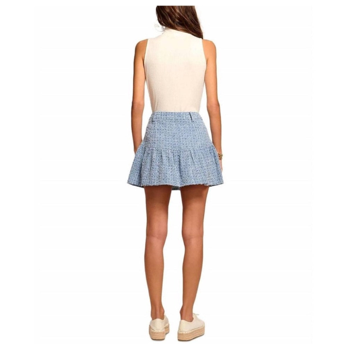 Ramy Brook Blue Tweed Mini Skirt SZ 2