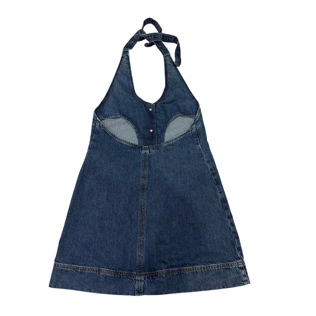 Reformation Brittany Denim Halter Mini Dress SZ SM