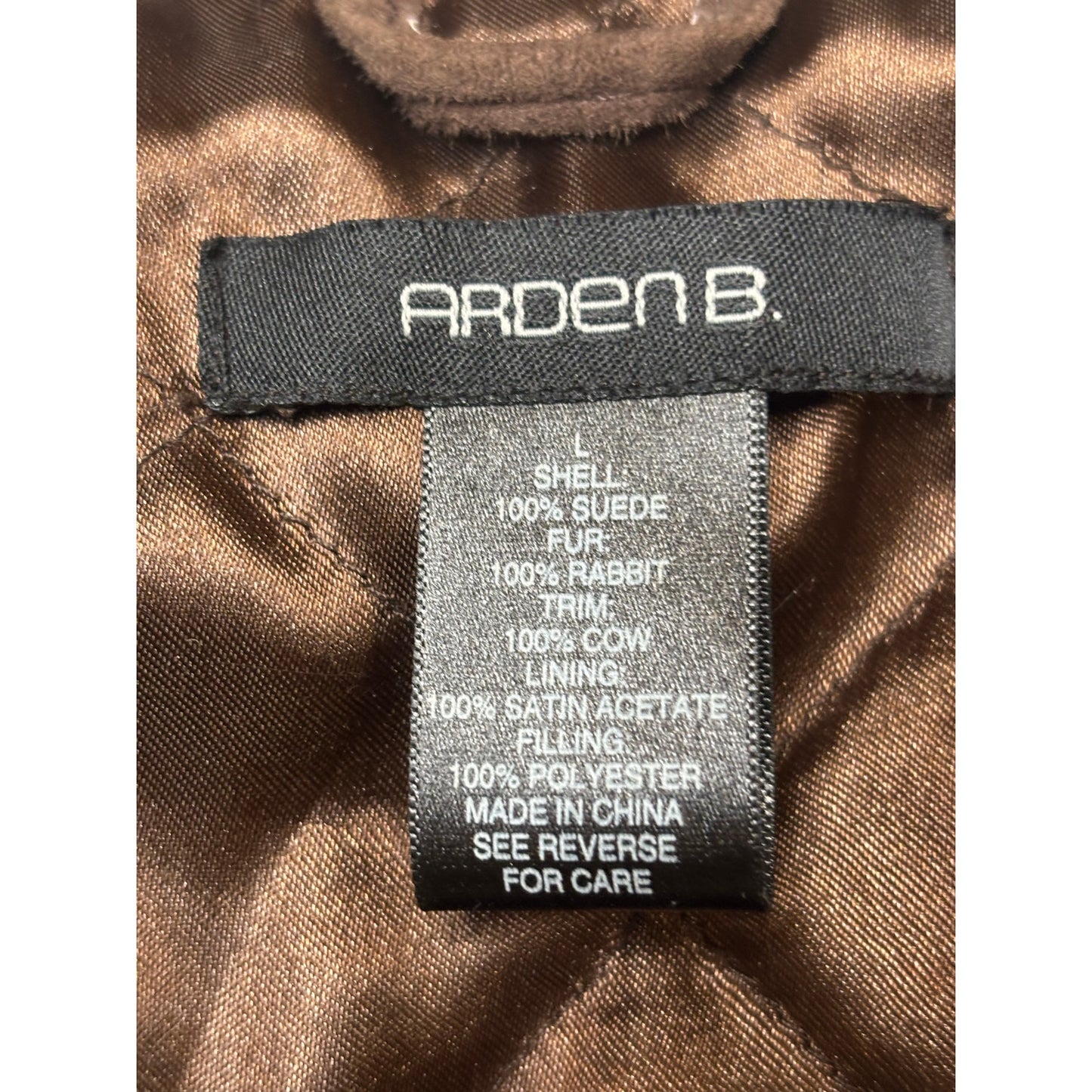 Y2K Arden B. Suede Rabbit Fur Trim Vest SZ L