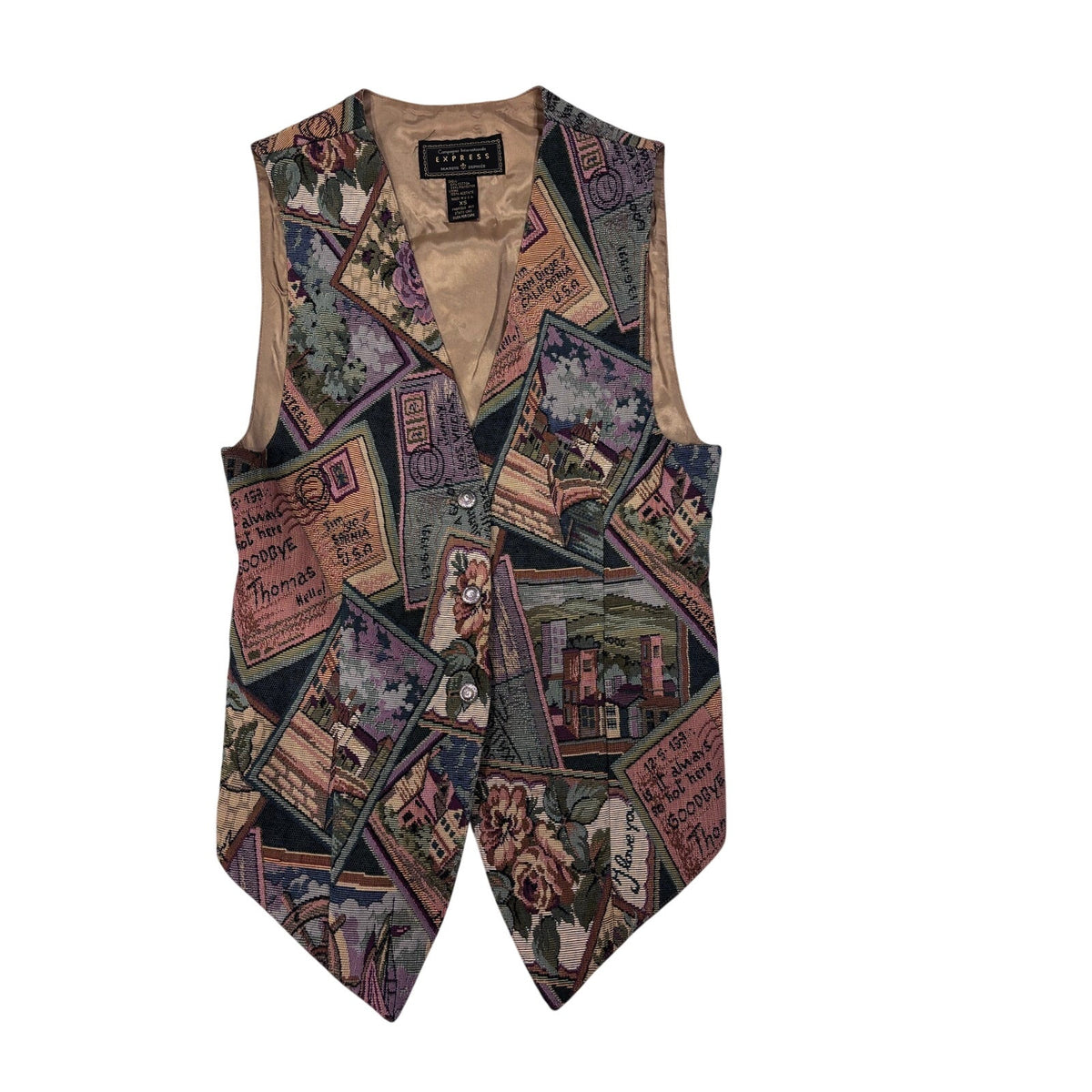Vintage Express Tapestry Vest SZ XS