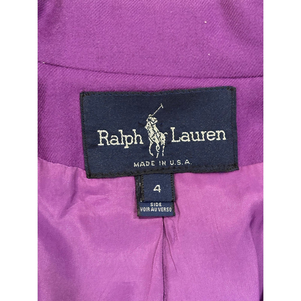 Vintage Ralph Lauren Wool Crest Double Breasted Blazer SZ 4