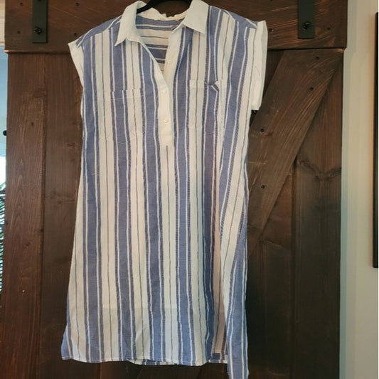 NWT Ellison Striped Cotton Shirt Dress SZ Med