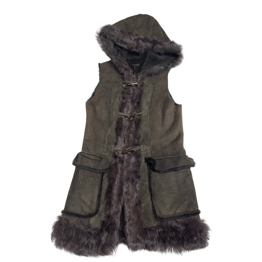 Trilogy Lamb Shearling Hooded Vest SZ Med