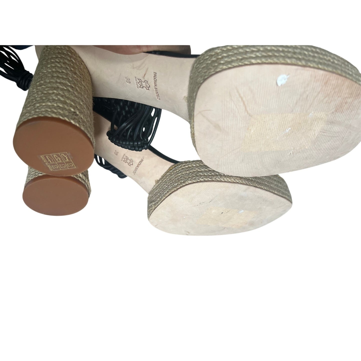 Paloma Barceló Platform Raffia Sandals SZ 39