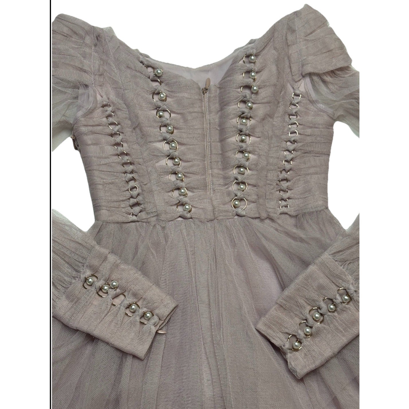 Zimmermann Lilac Pearl Embellished Tulle Dress Size 0 (US 2)