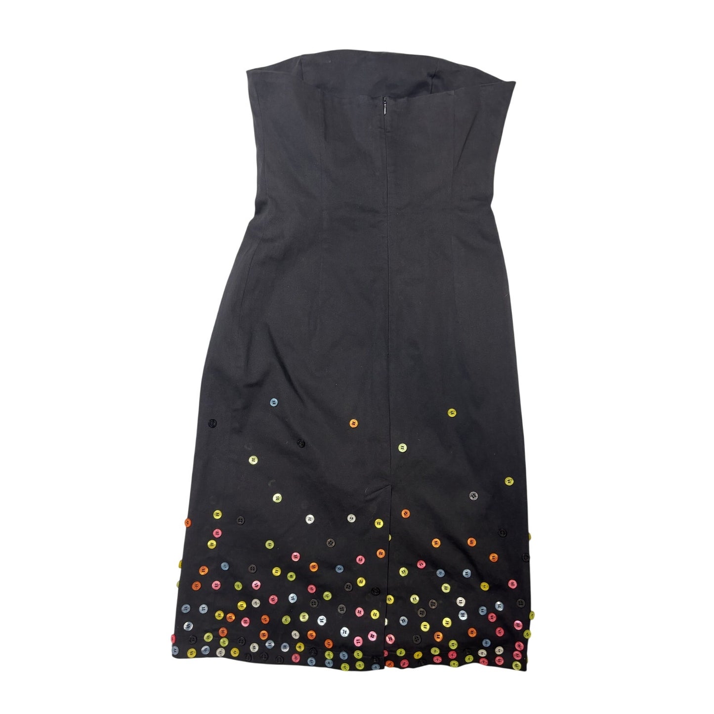 Vintage Moschino Jeans Y2K Button-Embellished Jacket & Strapless Dress Set SZ 8