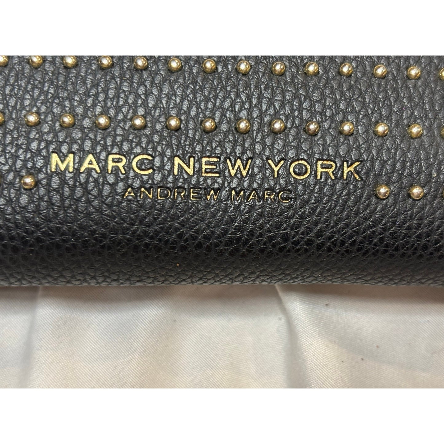 Marc New York Studded Zip Around Wallet Black Gold Continental Wristlet