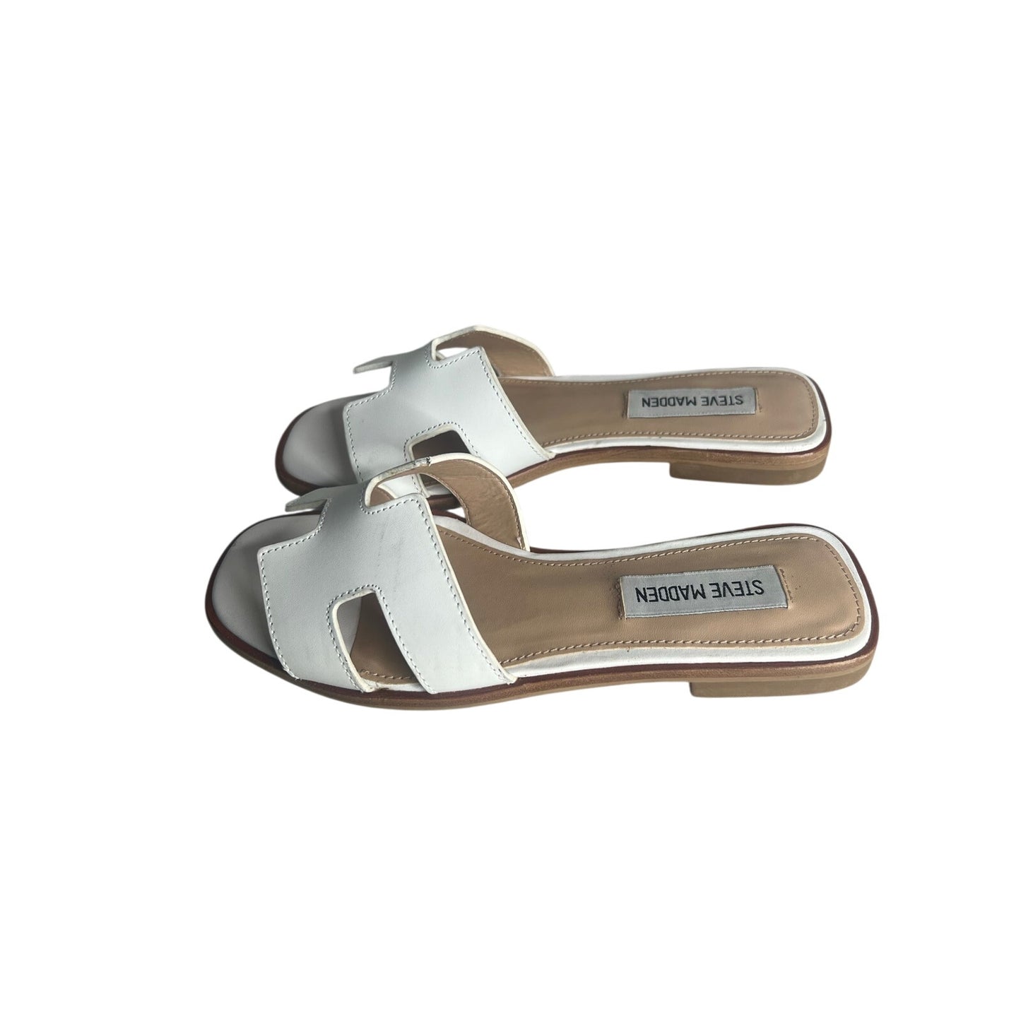 Steve Madden Hadyn White H Strap Slides Size 5.5