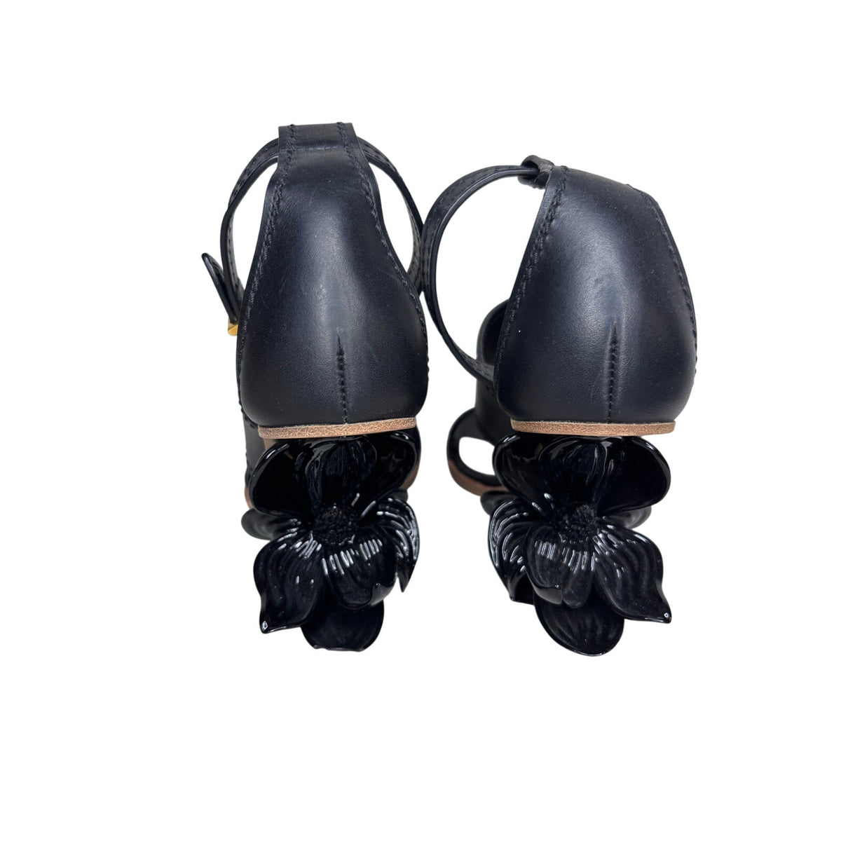 Alexander McQueen No. 13 Flower Heel Leather Sandals SZ 36
