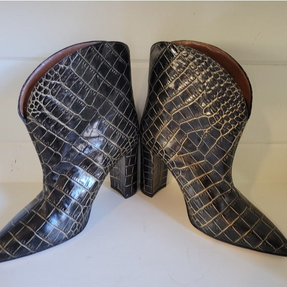 Paris Texas Croc Embossed Ankle Boots SZ 8.5