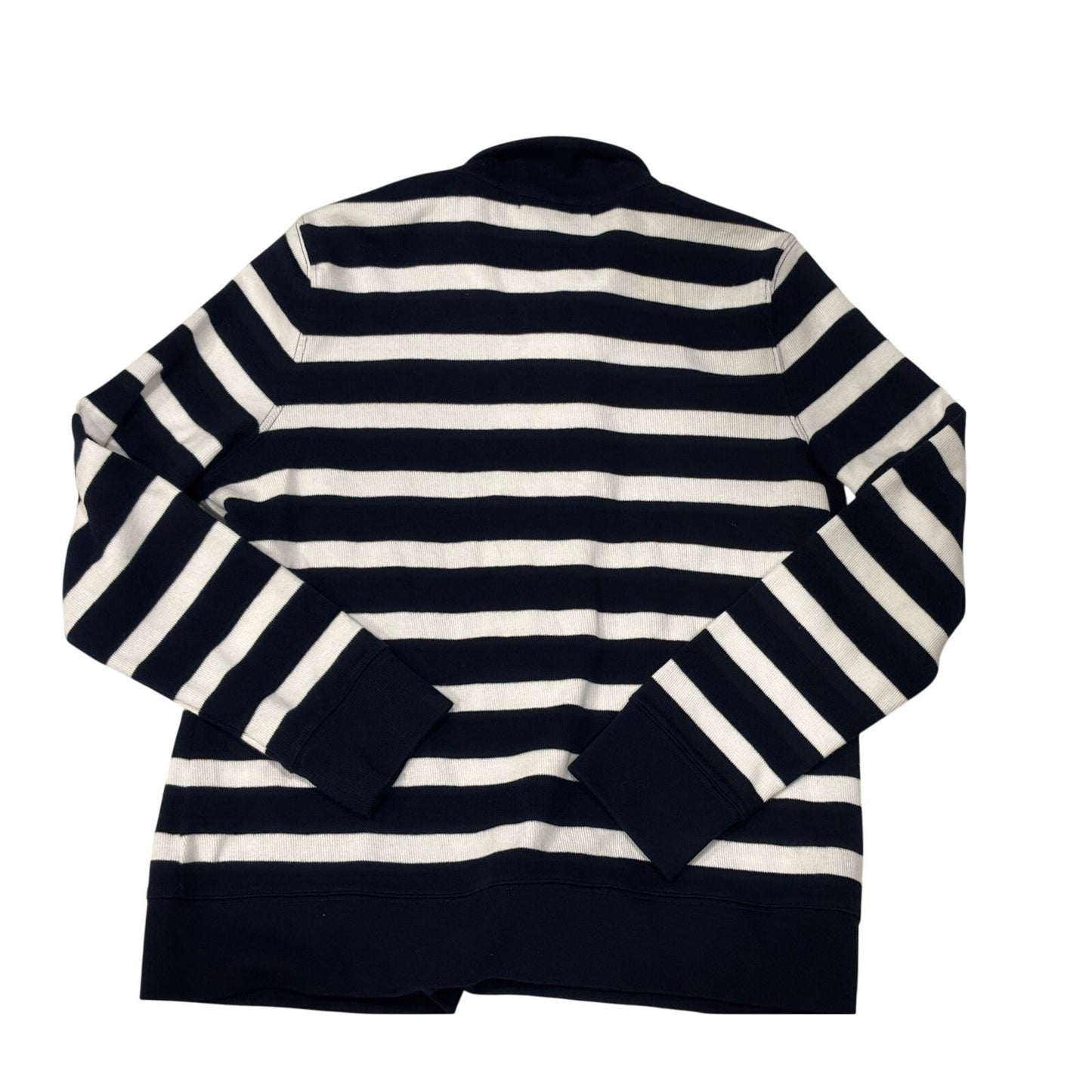 Lauren Ralph Lauren Navy & White Striped Rope Toggle Cardigan SZ L