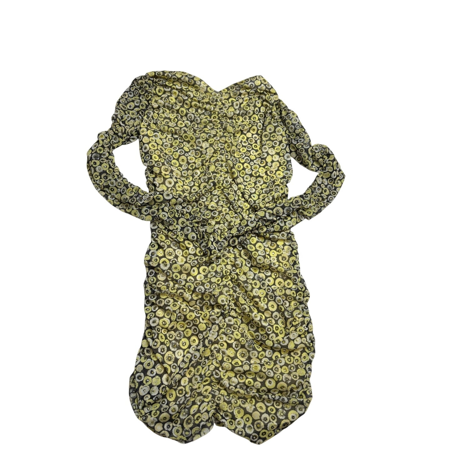 Baum und Pferdgarten Floral Ruched Mesh Midi Dress XL