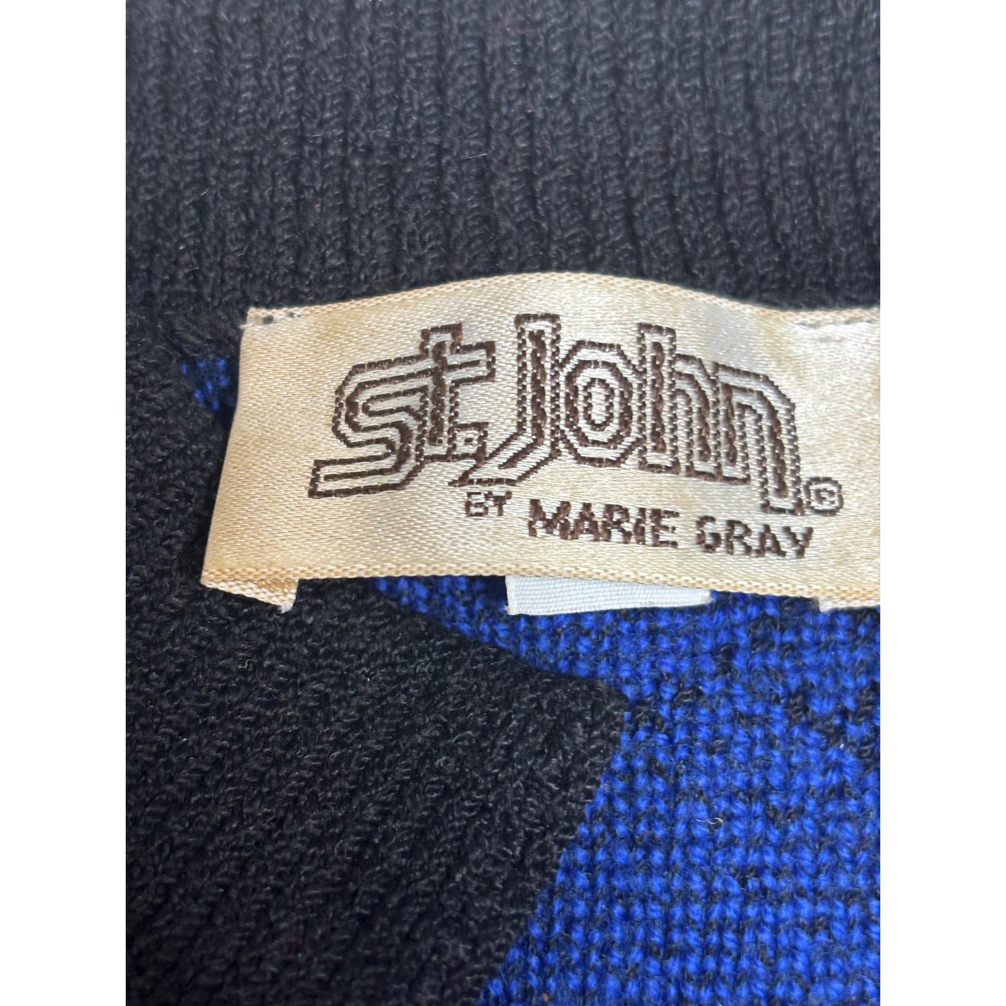 St. John by Marie Gray Geometric Santana Knit Button Jacket SZ 8