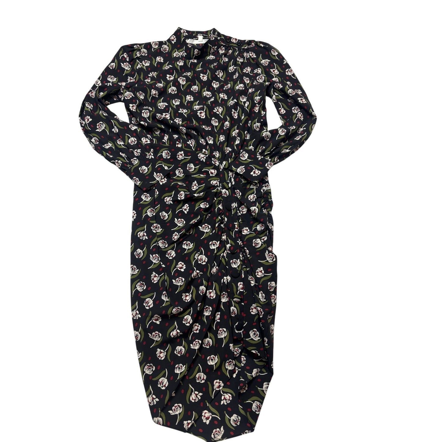 Veronica Beard Cadence Silk Floral Print Midi Dress SZ 2