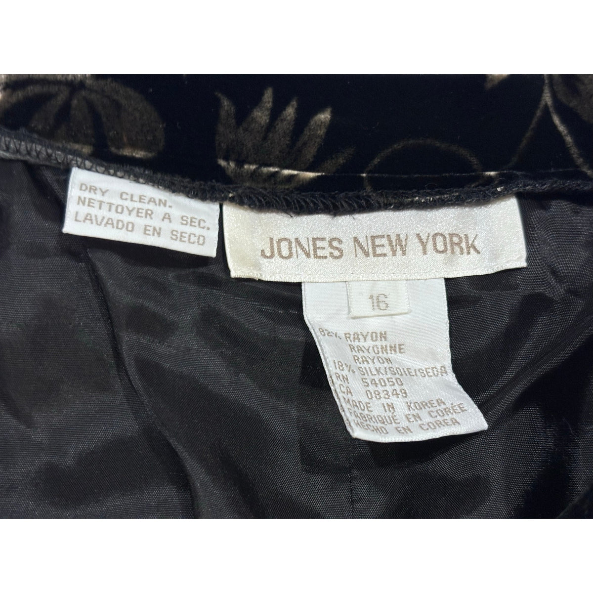 Vintage Jones New York Floral Velvet Skirt SZ 16