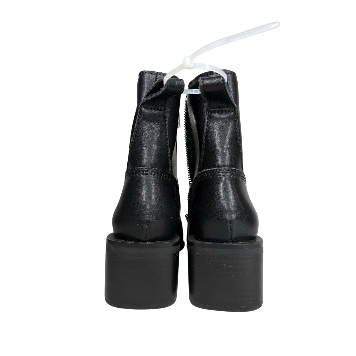 Steve Madden Ruthy Leather Ankle Boots Black SZ 8.5M
