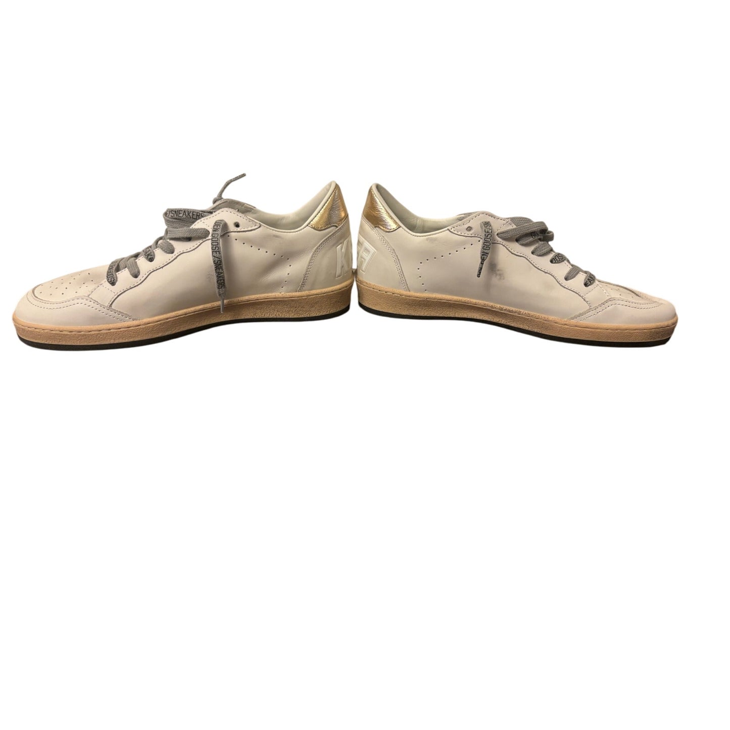 Golden Goose Ball Star Sneakers White & Gold Metallic Star Size 42 EU (US ~9)
