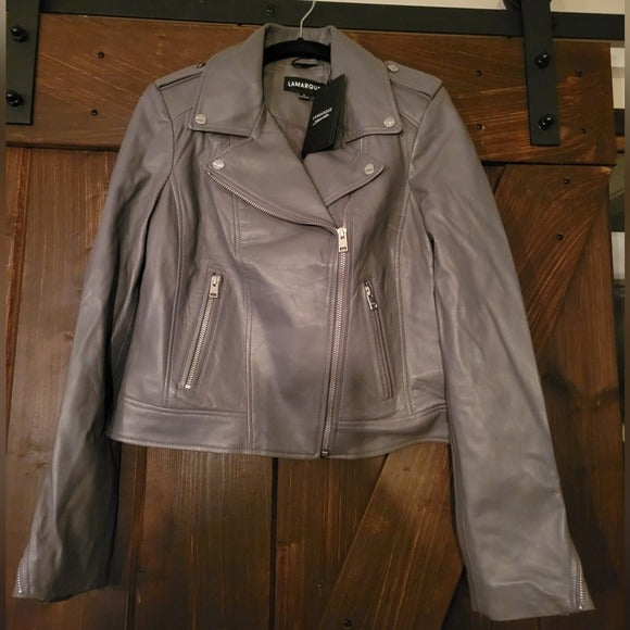 Lamarque Donna Leather Biker Jacket SZ S