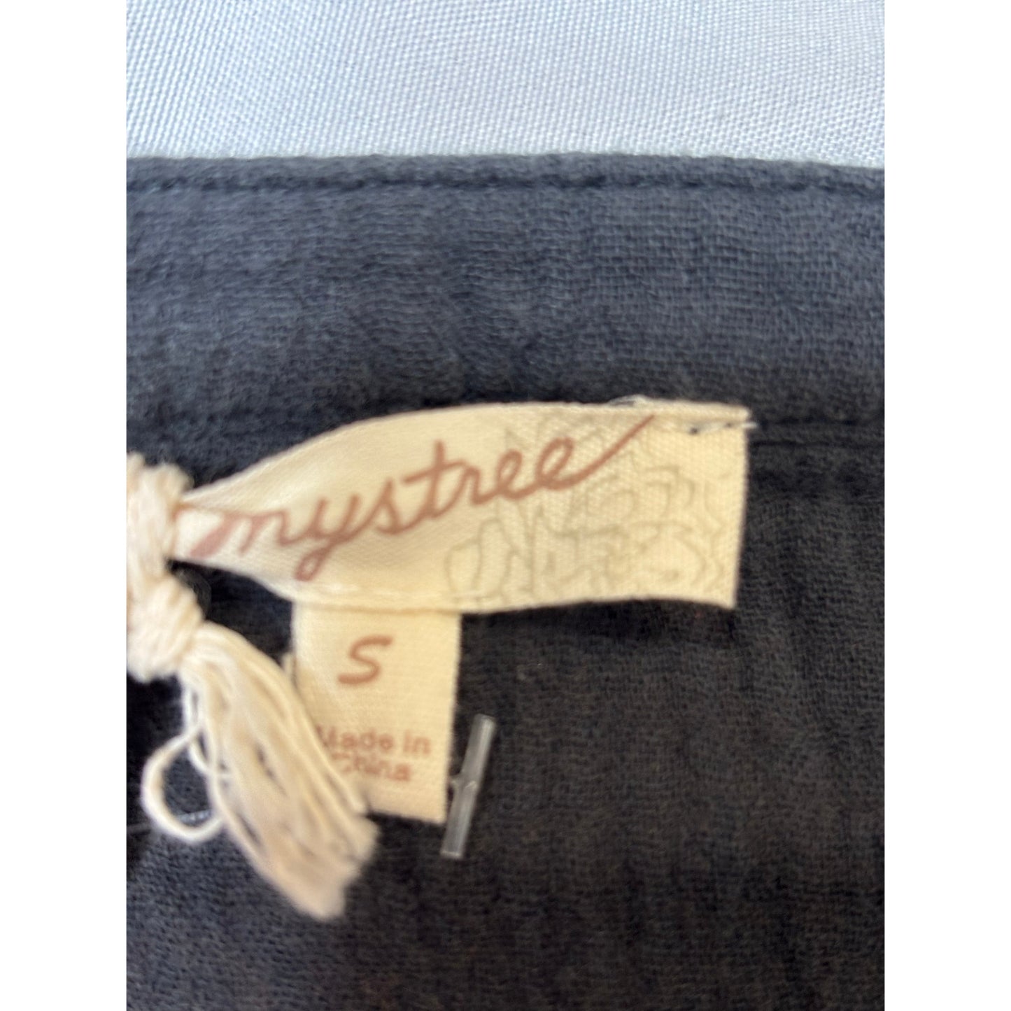 Mystree Split V-Neck Acid Washed Dress Deep Navy SZ SM