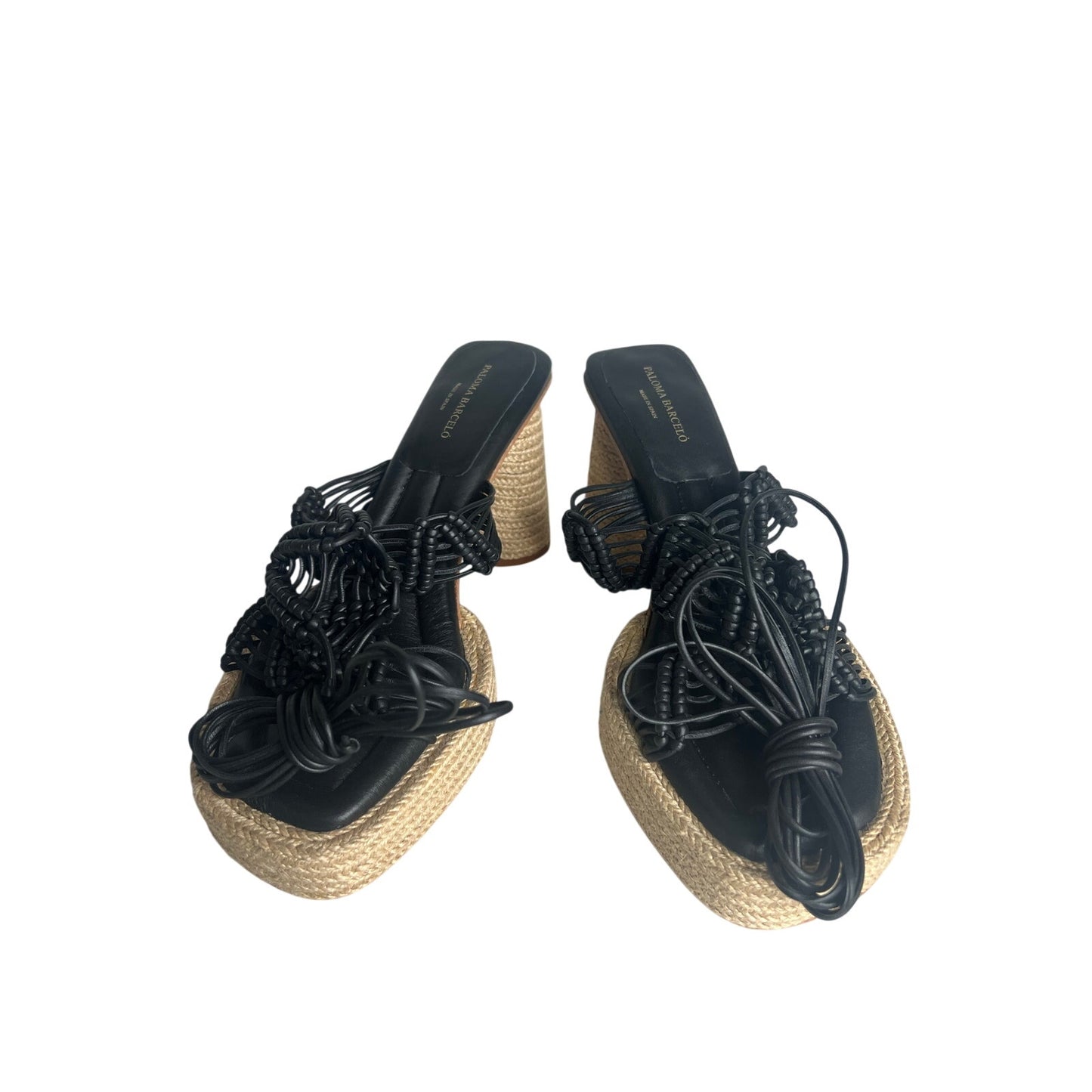 Paloma Barceló Platform Raffia Sandals SZ 39