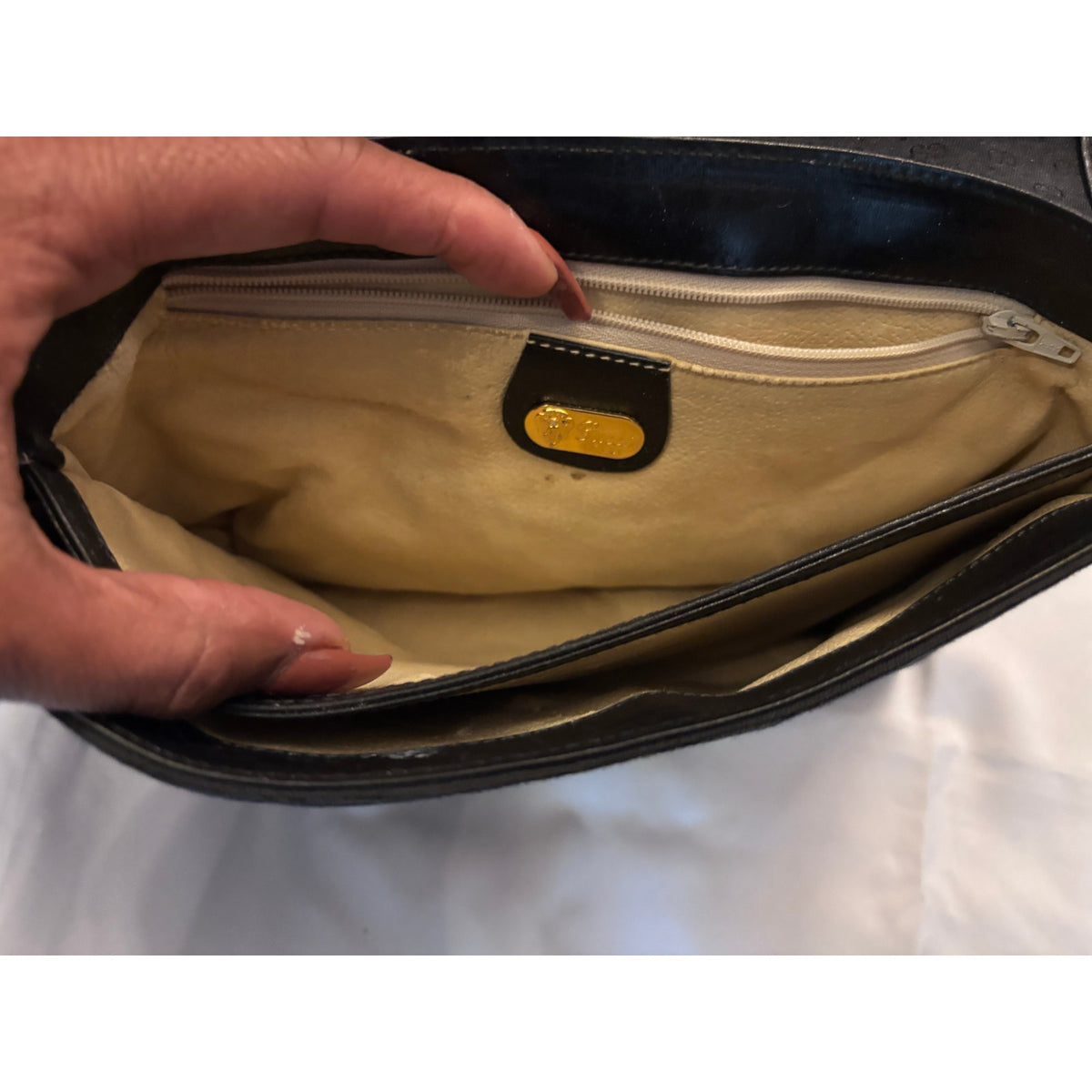 Gucci Vintage Micro GG Monogram Web Stripe Shoulder Bag