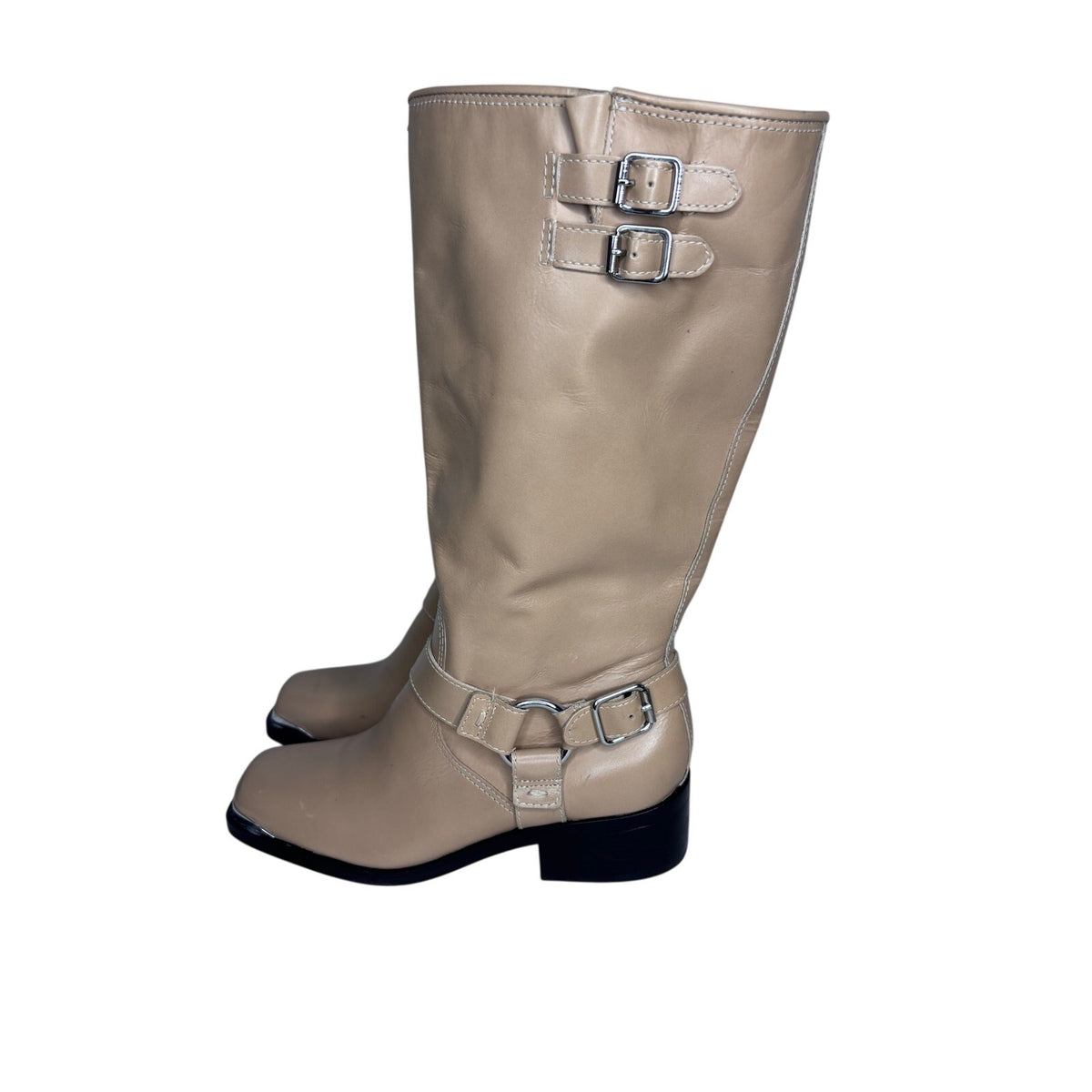 Dolce Vita Evi Leather Moto Knee High Boots SZ 9