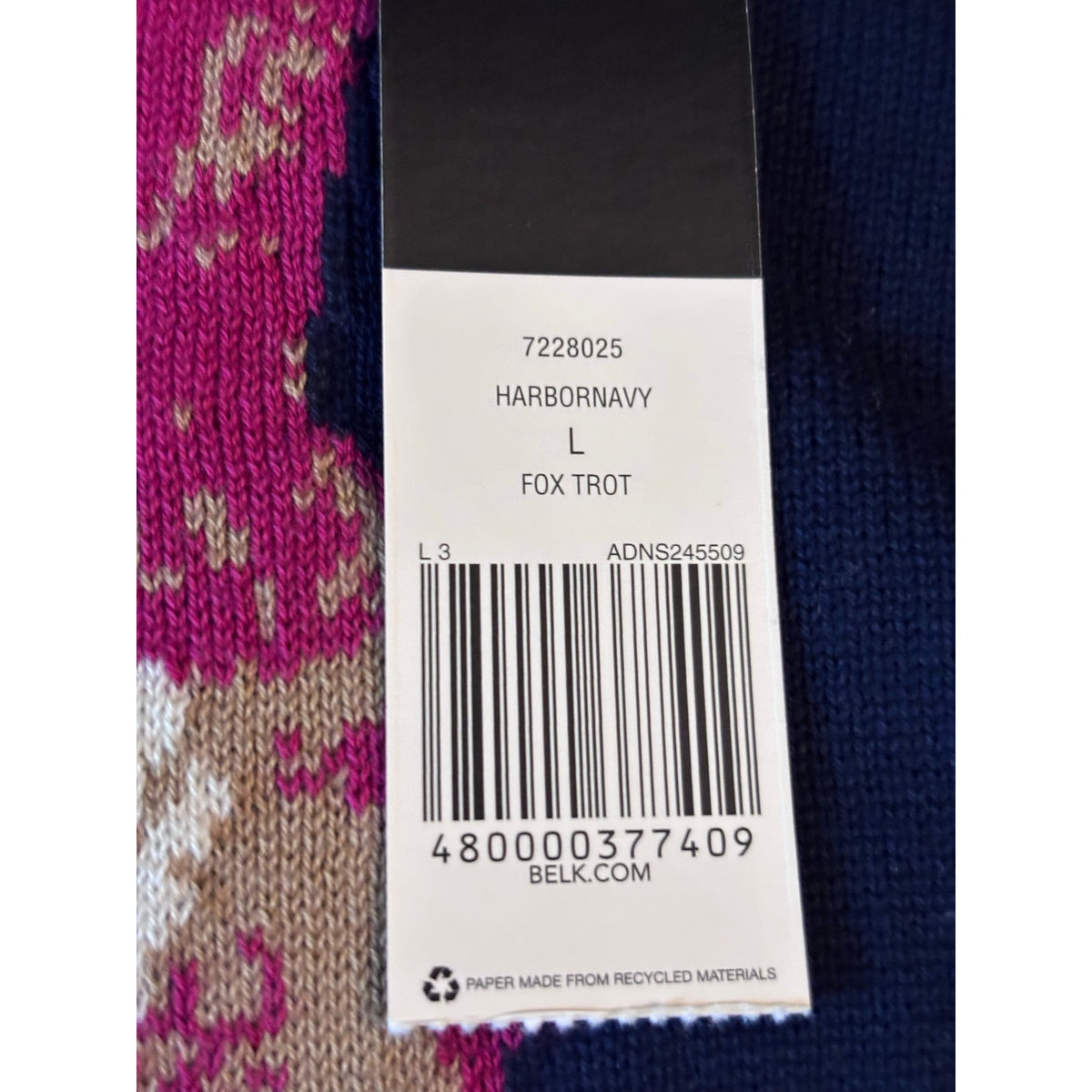 Cynthia Rowley Fox Trot Intarsia Sweater SZ L NWT