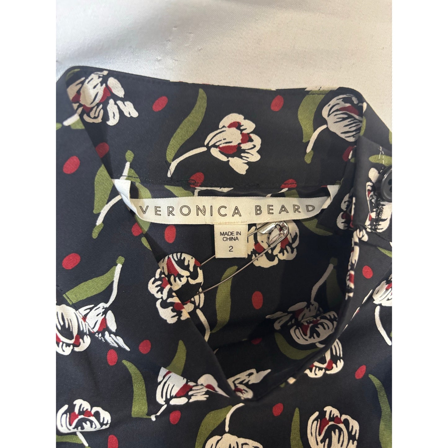 Veronica Beard Cadence Silk Floral Print Midi Dress SZ 2