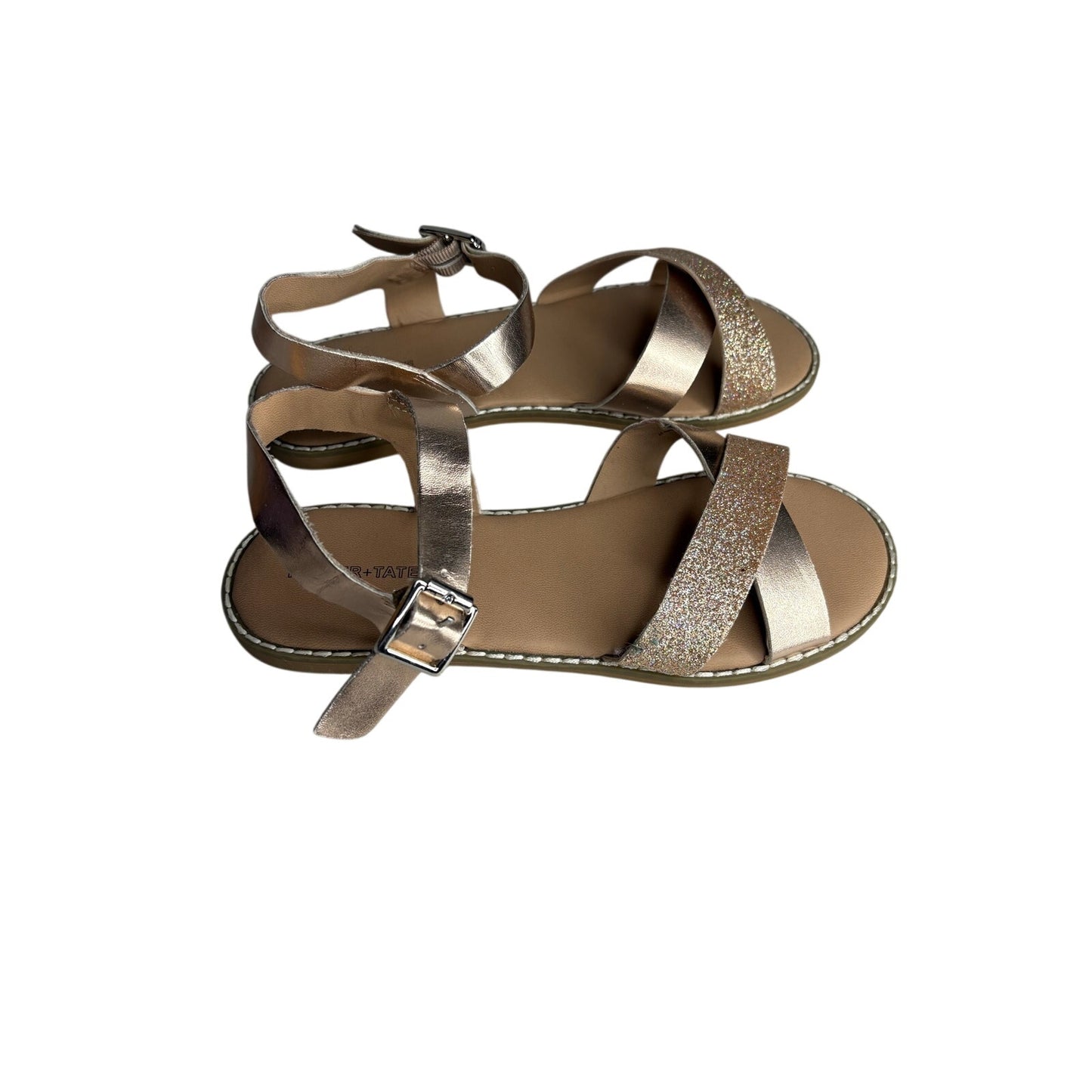 Tucker + Tate Tarya Rose Gold Glitter Strappy Sandals SZ 4Y