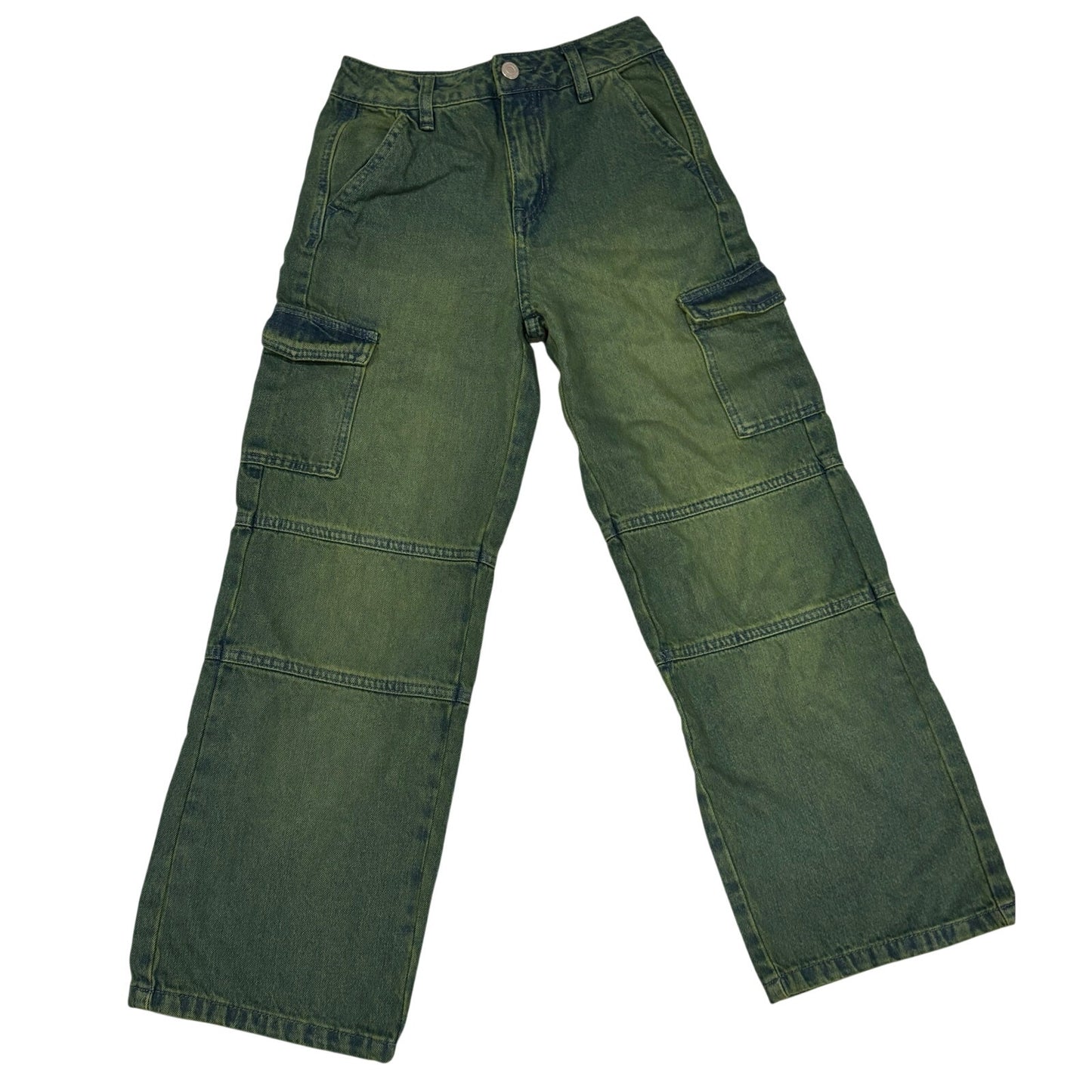 Habitual Girl Overdyed Wide Leg Cargo Jeans SZ 7/8