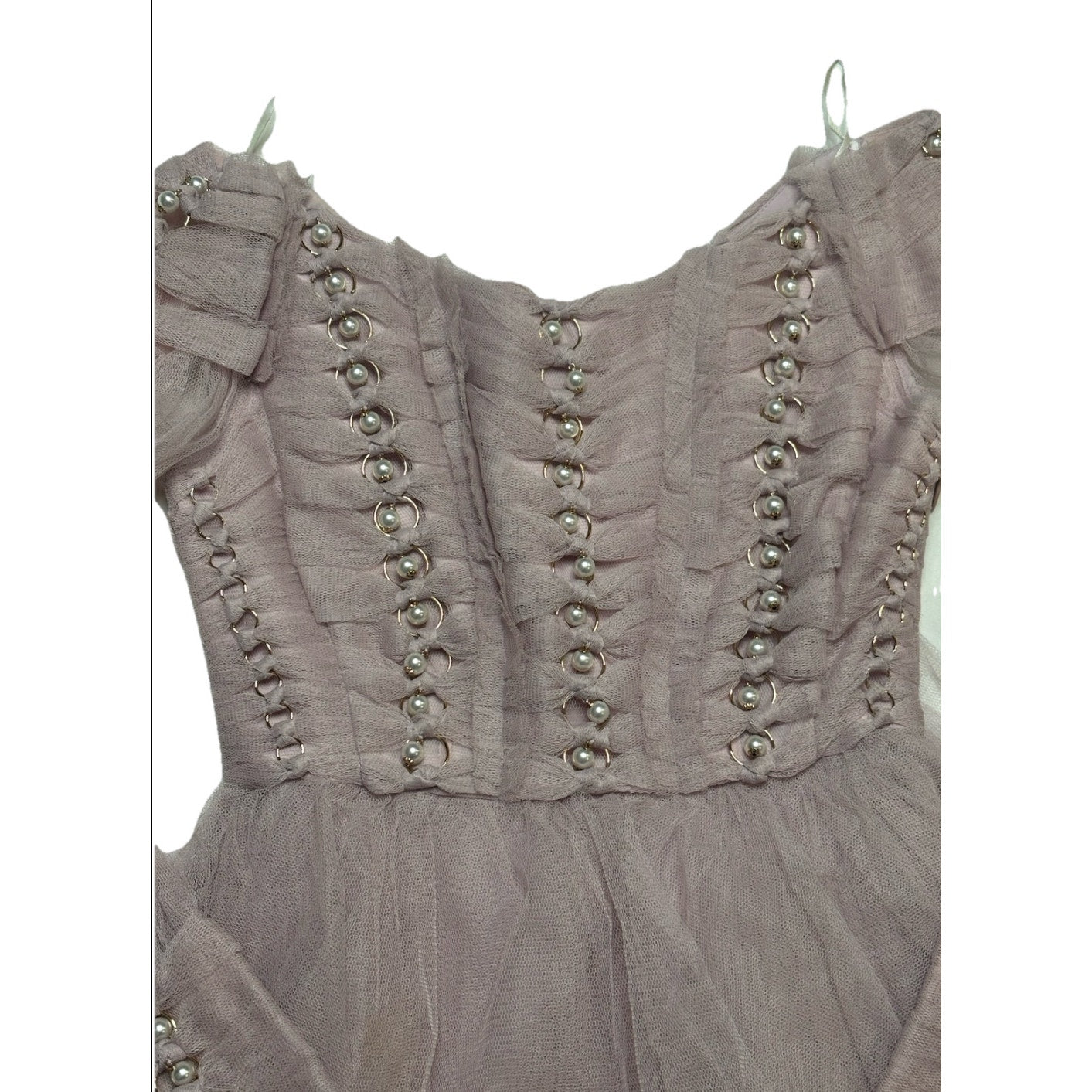 Zimmermann Lilac Pearl Embellished Tulle Dress Size 0 (US 2)