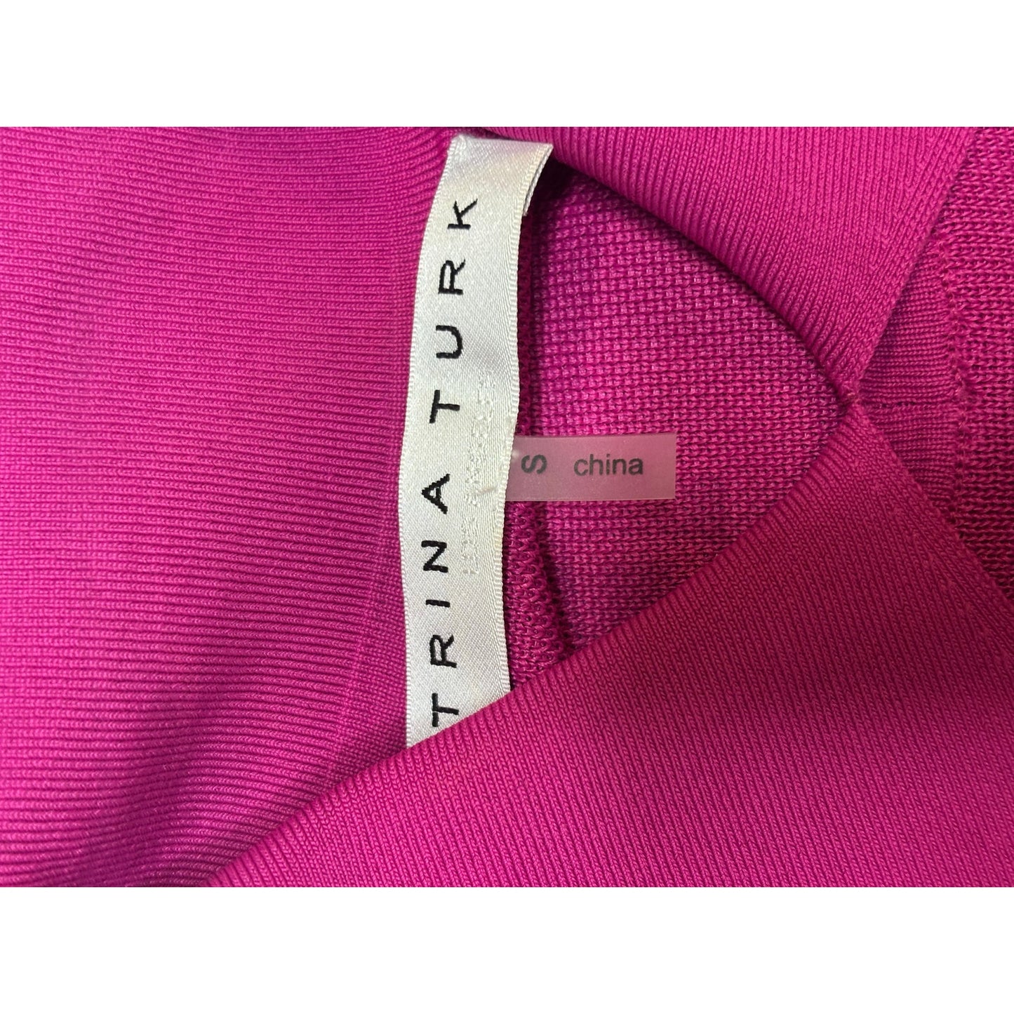 Trina Turk Bookish Knit Mini Dress Pink Collared 3/4 Sleeve SZ S