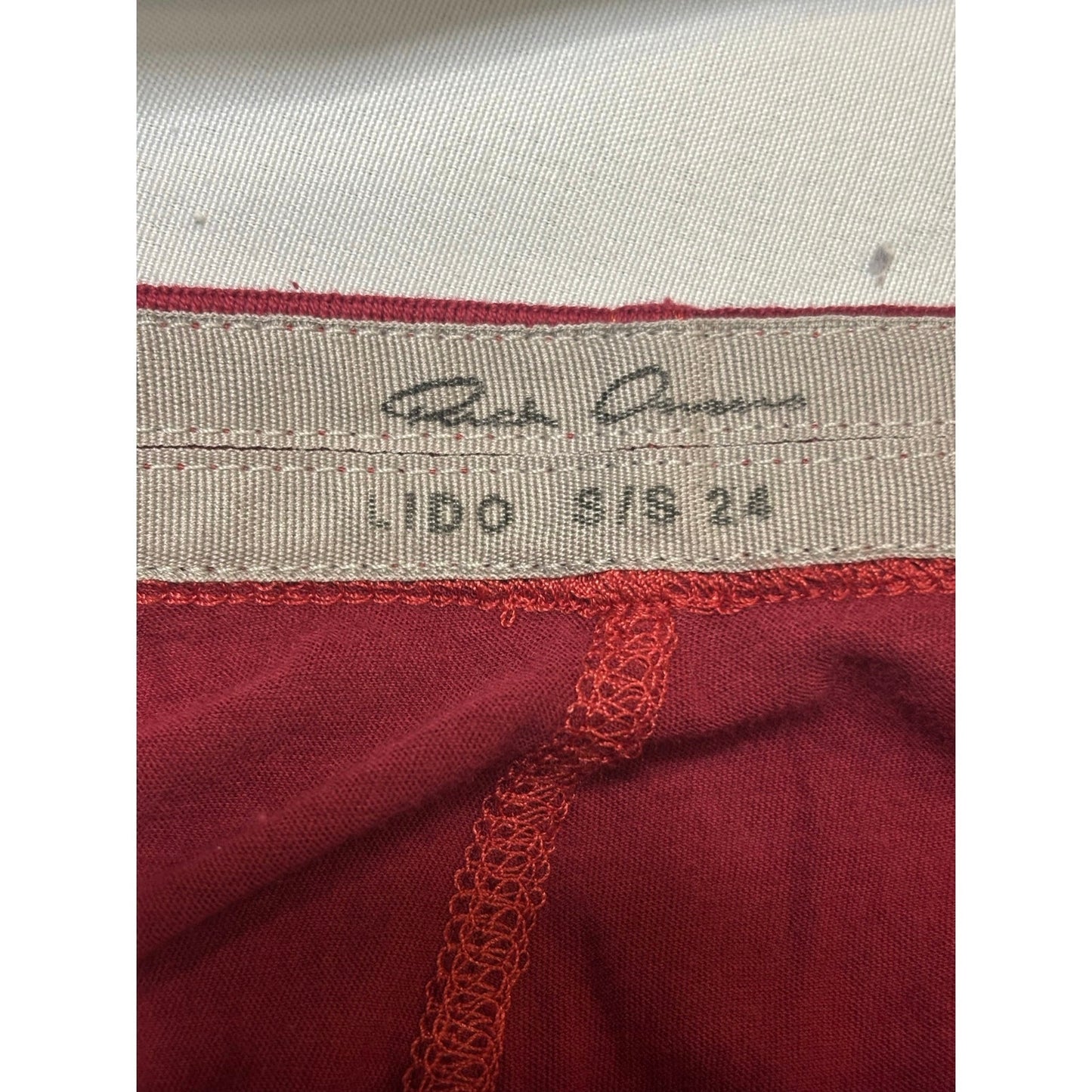 Rick Owens Cherry Red Jersey Pillar Long Maxi Skirt IT 40