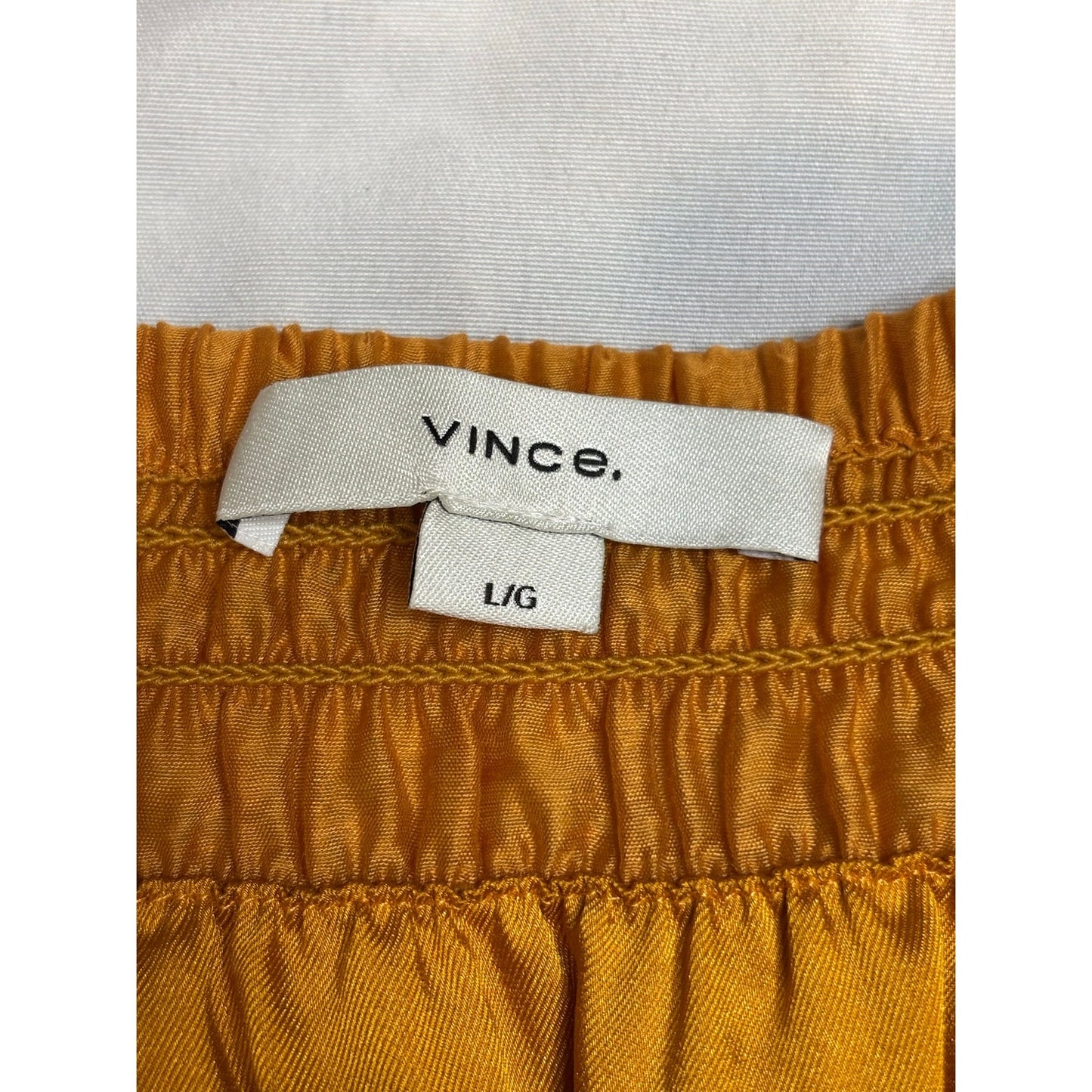 Vince Smocked Waist Midi Skirt  SZ L