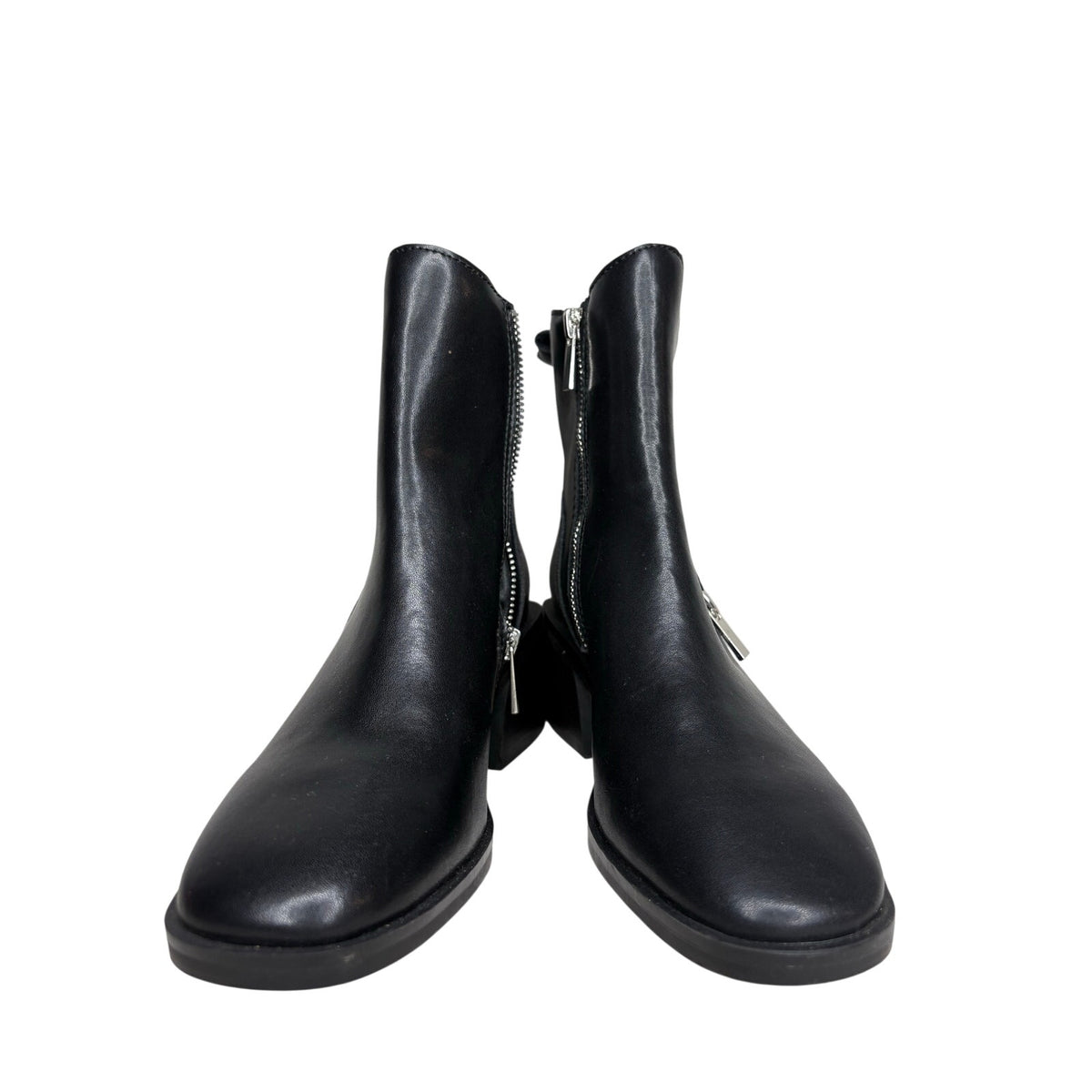 Steve Madden Ruthy Leather Ankle Boots Black SZ 8.5M