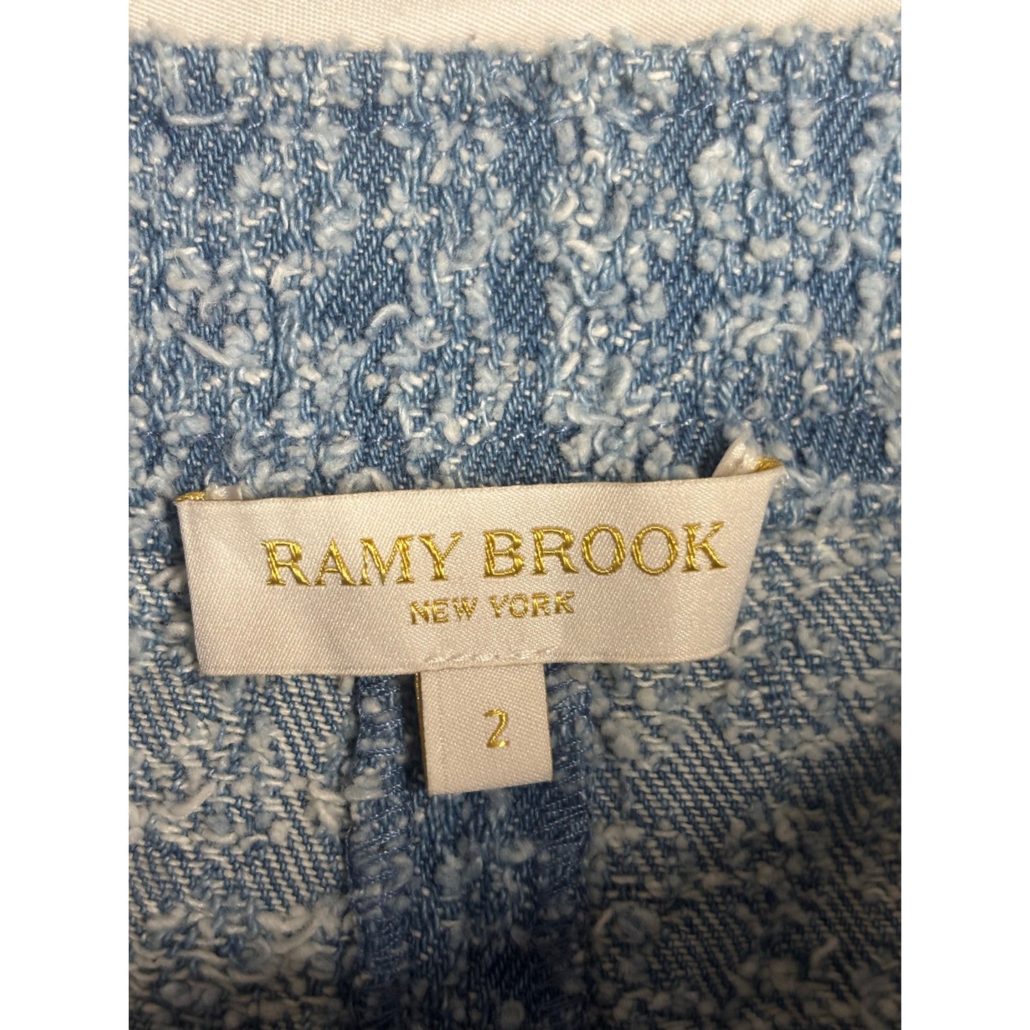 Ramy Brook Blue Tweed Mini Skirt SZ 2
