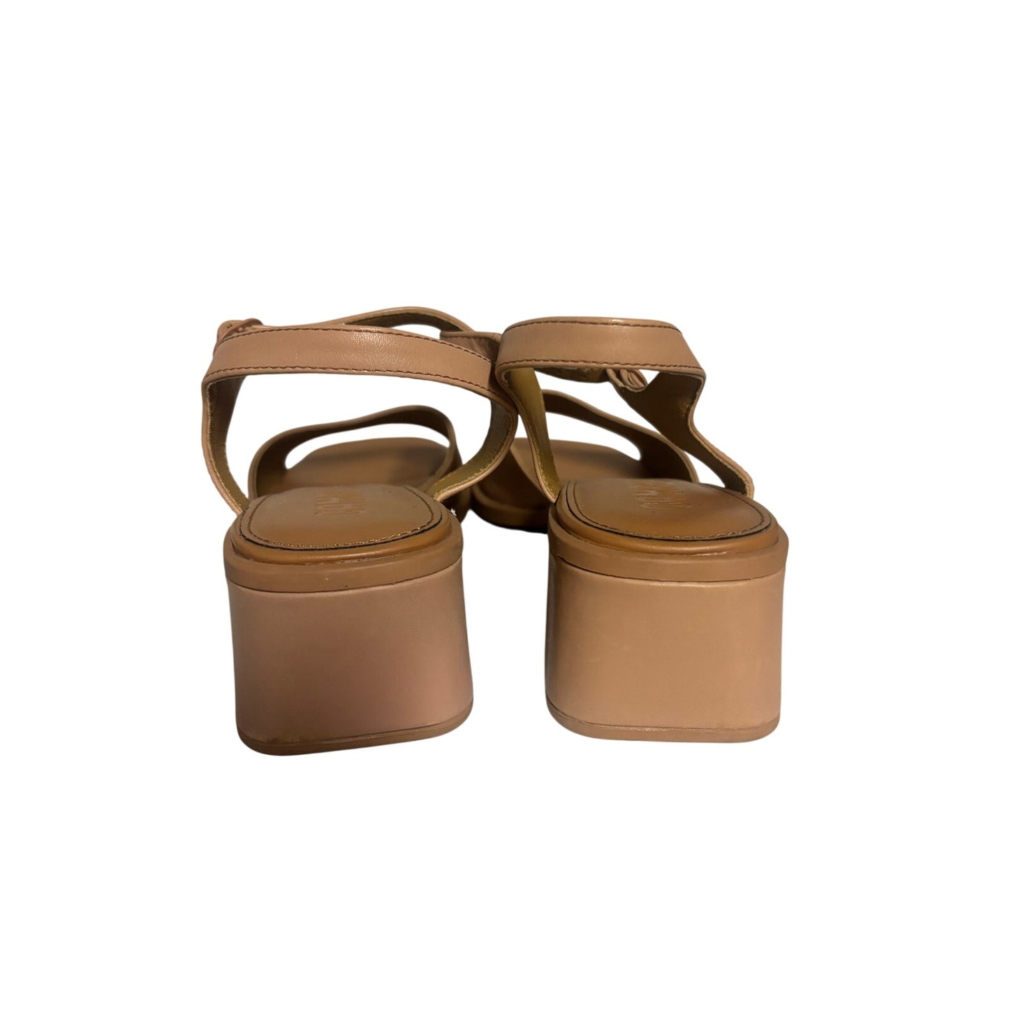 Camper Kora Tan Block Heel Sandals Ankle SZ 40