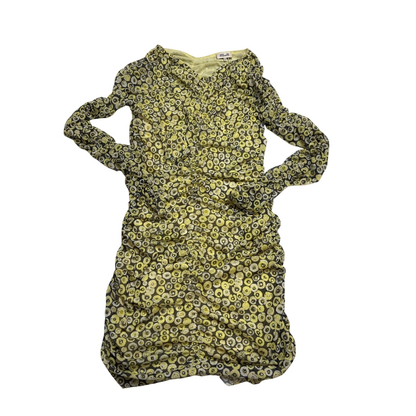 Baum und Pferdgarten Floral Ruched Mesh Midi Dress XL