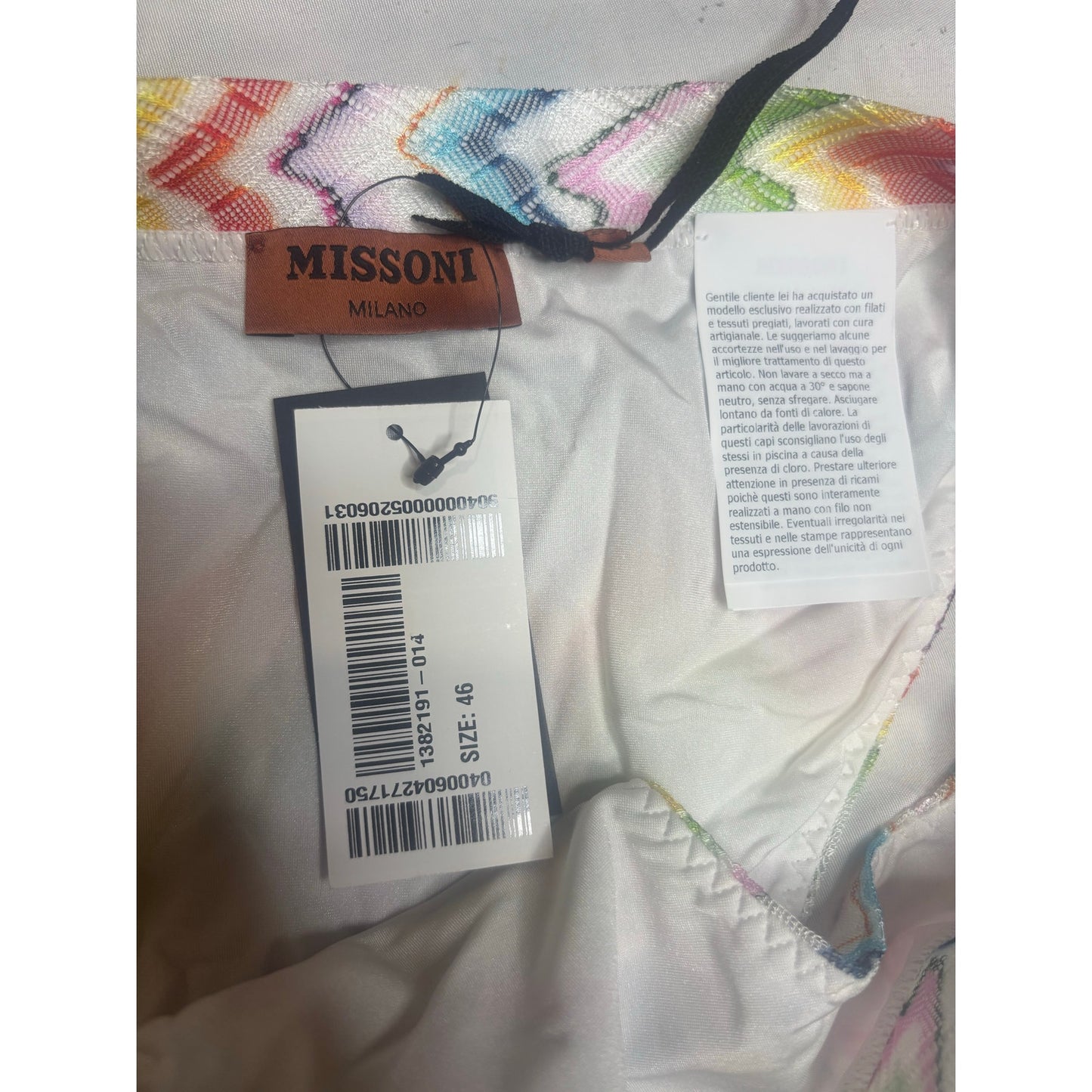 Missoni Zigzag Chevron Multicolor Bikini Set SZ 46