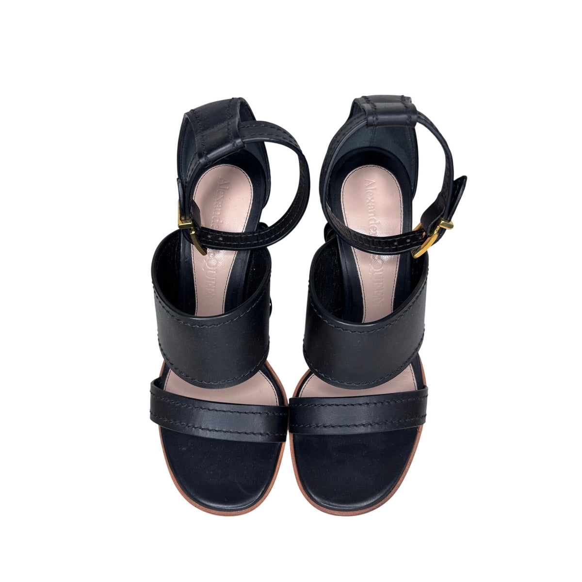 Alexander McQueen No. 13 Flower Heel Leather Sandals SZ 36