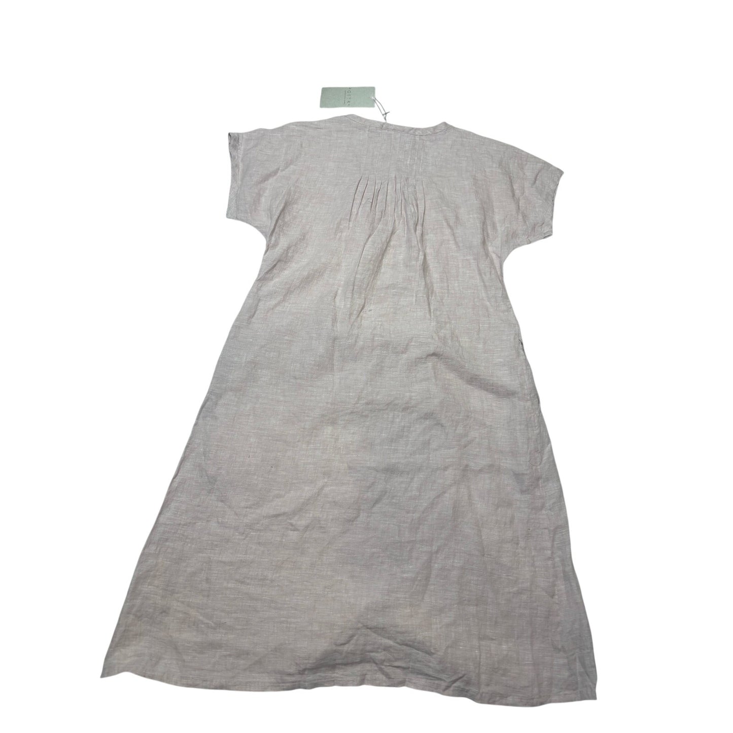 Poetry Linen Button Front Midi Dress Soft Blush US 4
