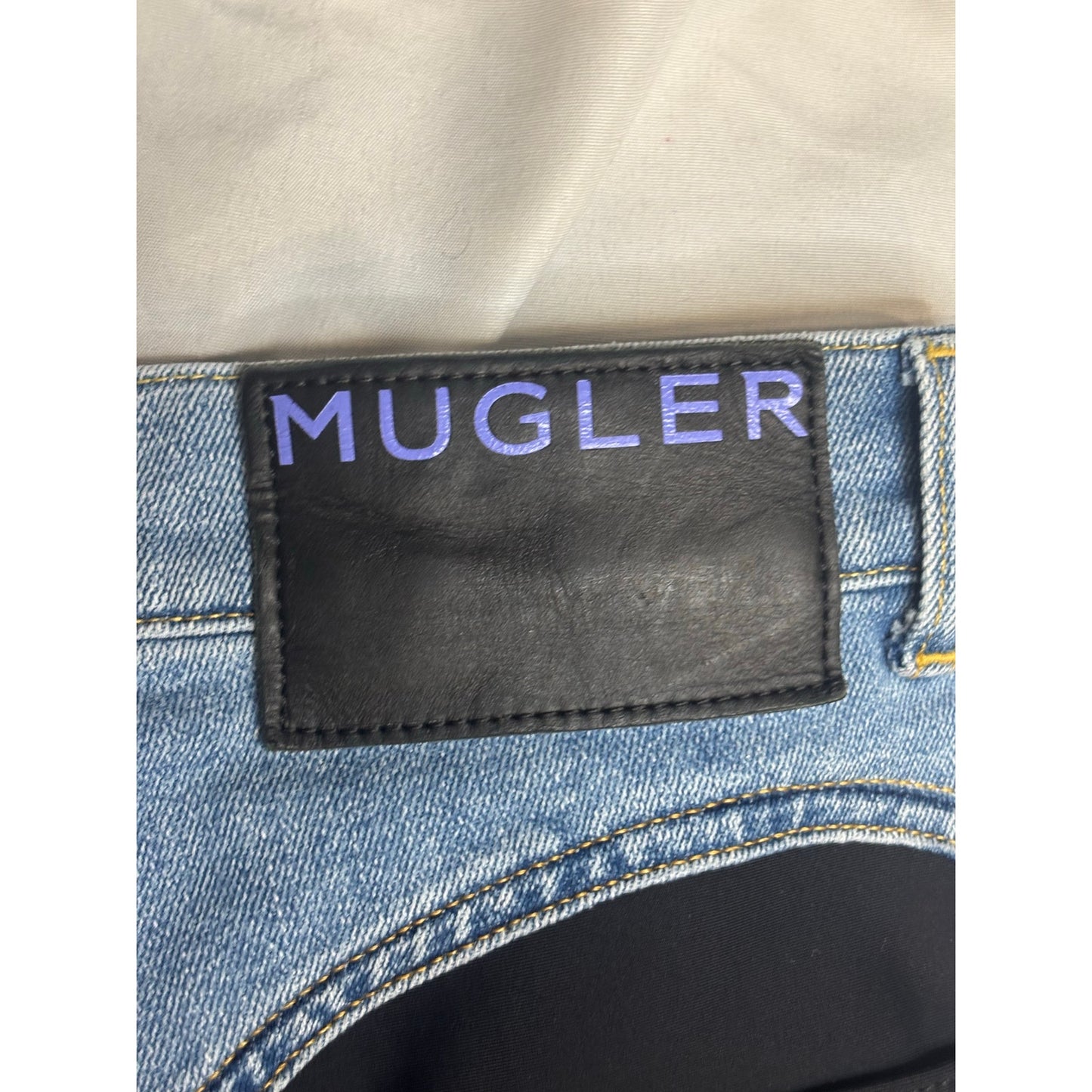 Mugler x H&M Sculpted Panel Jeans – Blue Denim with Black Inserts – US 8