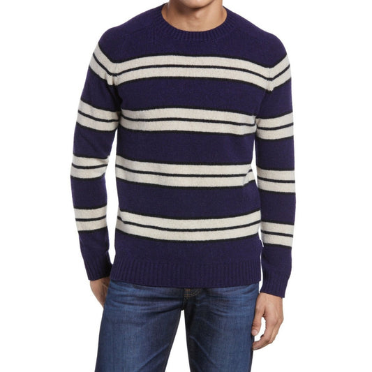 NN07 No Nationality Nathan Stripe Wool Crewneck Sweater SZ XL