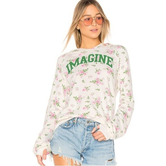 Pam & Gela Imagine Sweatshirt in Vanilla Bean SZ XS
