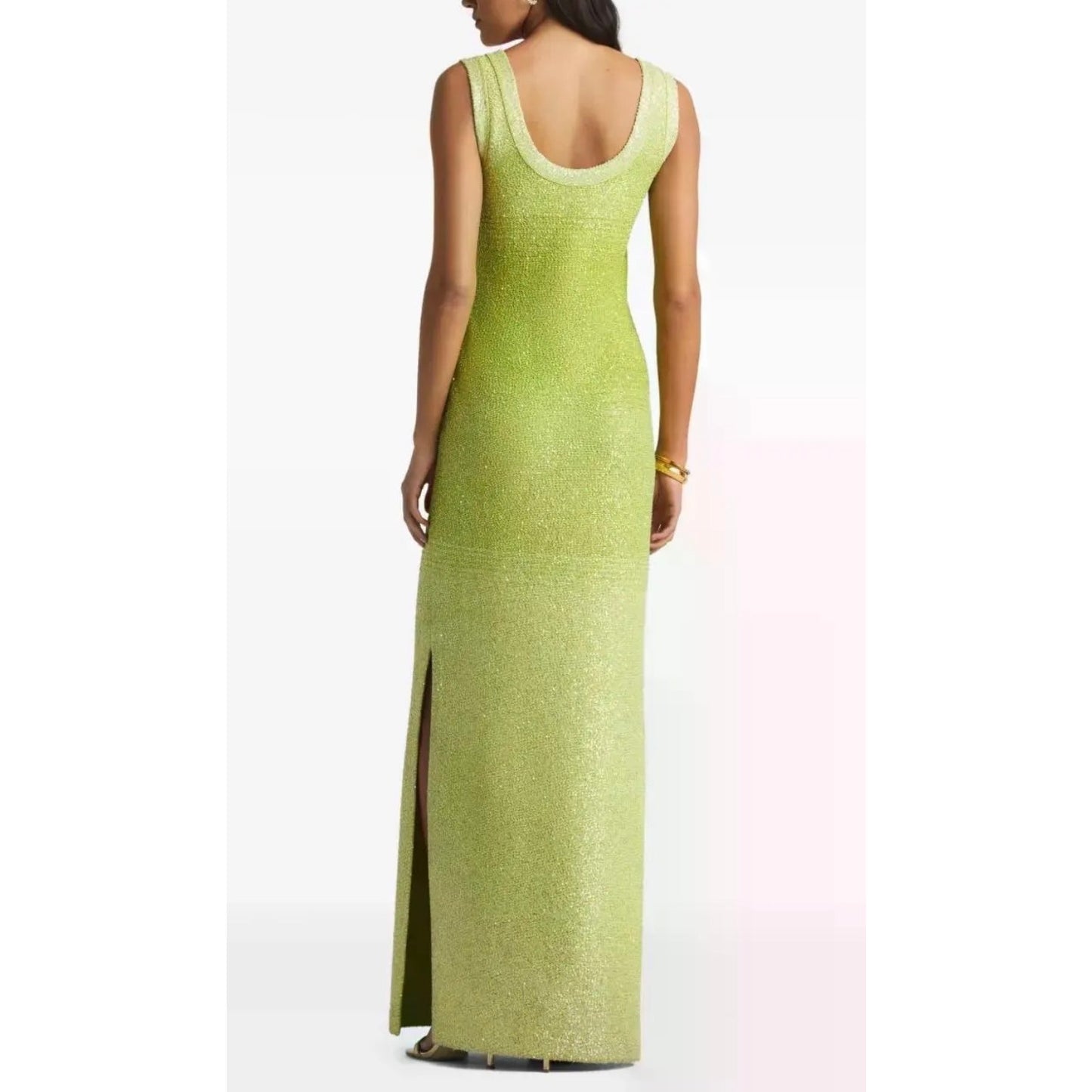 St. John Sequin Knit Maxi Dress SZ L