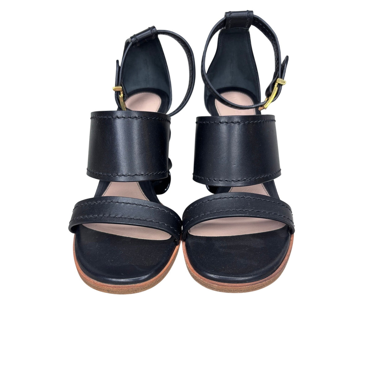 Alexander McQueen No. 13 Flower Heel Leather Sandals SZ 36