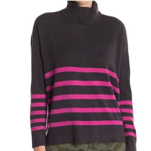 Vince Camuto Striped Turtleneck Sweater SZ Small