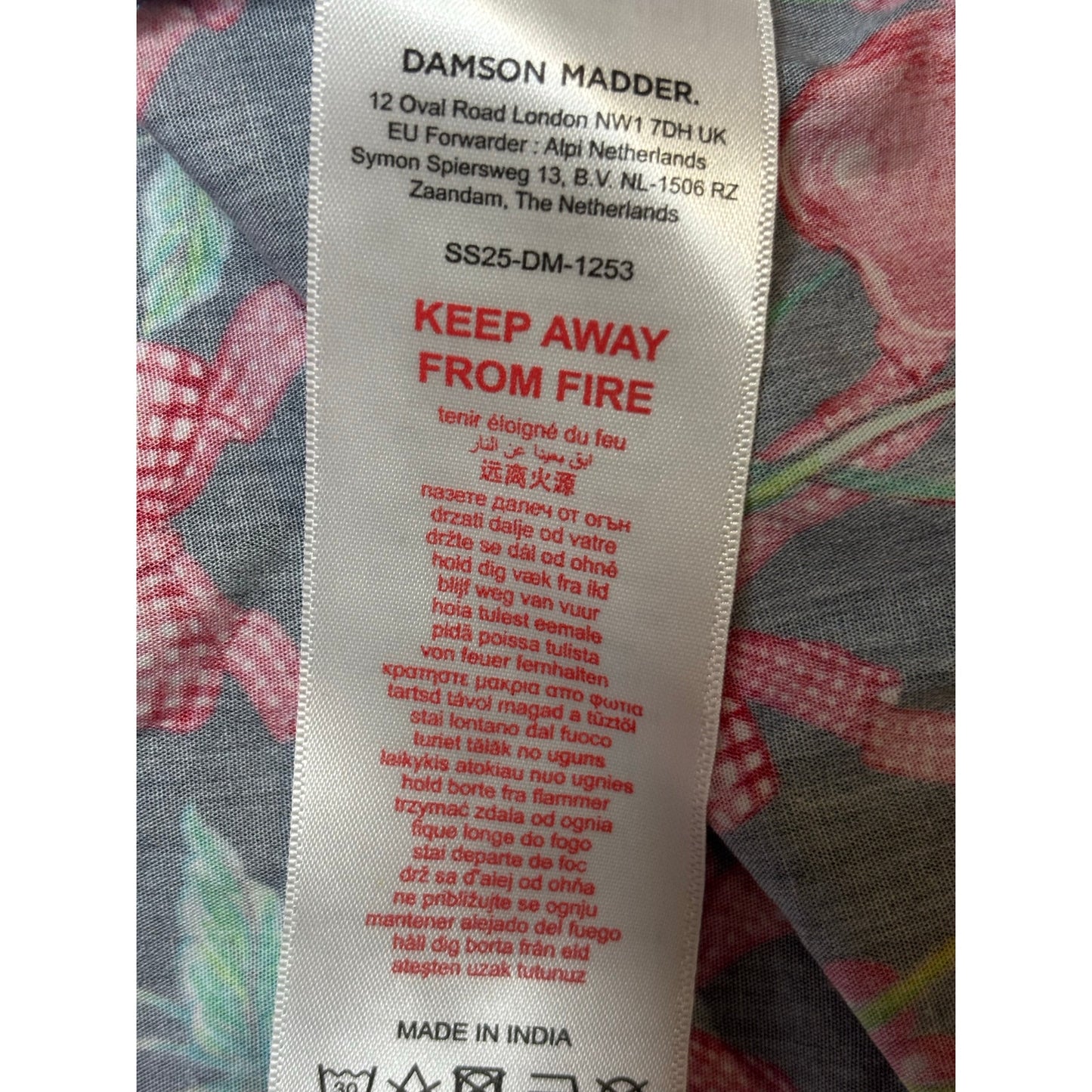 Damson Madder Kelia Cherry Pie Smocked Midi Dress US 4 UK 8