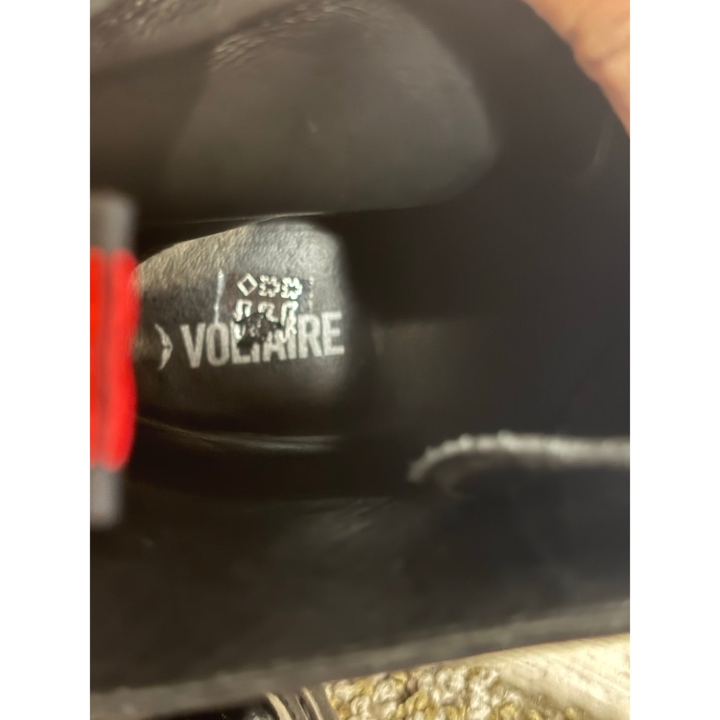 Voltaire Black Patent Leather Combat Boots w/ Zipper + Chain Detail SZ 40 EU / 9–9.5 US