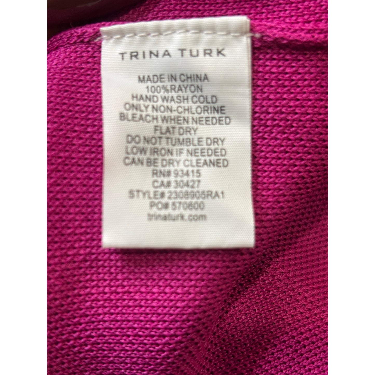 Trina Turk Bookish Knit Mini Dress Pink Collared 3/4 Sleeve SZ S